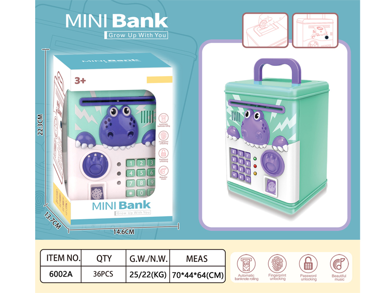 MINI BANK,PIGGY BANK ,SAVING BOX,DINOSAUR, 6002A