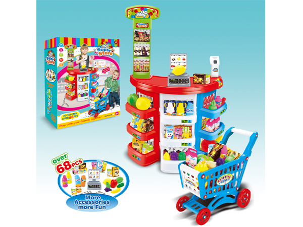 Kids play shopping role play games with Shopping cart, 922-08
