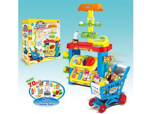 Kids play shopping role play games with Shopping cart