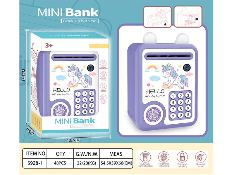 MINI BANK,PIGGY BANK ,SAVING BOX, 5928-1-2-3